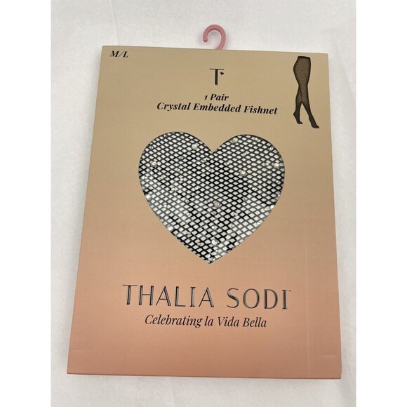 Thalia Sodi 1 Pair Crystal Embedded Fishnet M/L (120-160 lbs) - Picture 1 of 5